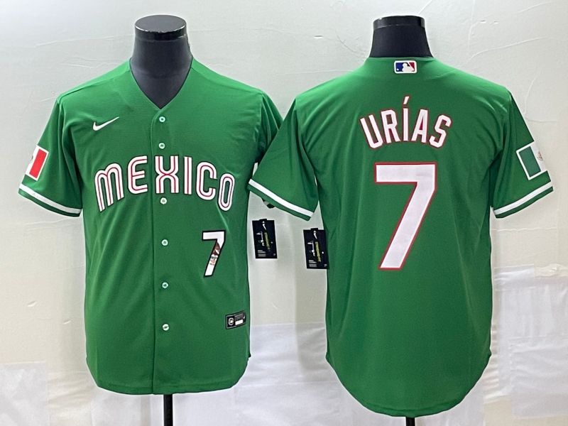 Men 2025 World Cup Mexico #7 Urias Green Nike MLB Jersey style 3183